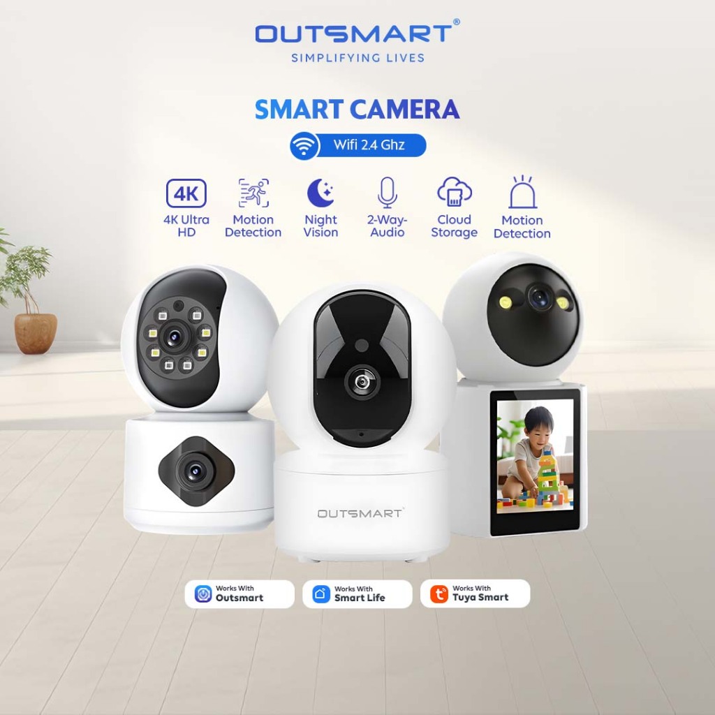 🇸🇬Outsmart® Wifi Smart Camera 5MP 1080P HD Security Motion Detection ...