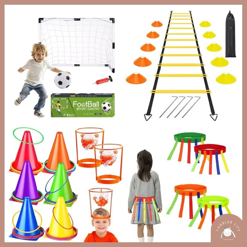 3 In 1 Carnival Outdoor Games Combo Set For Kids Soft Plastic Cones ...