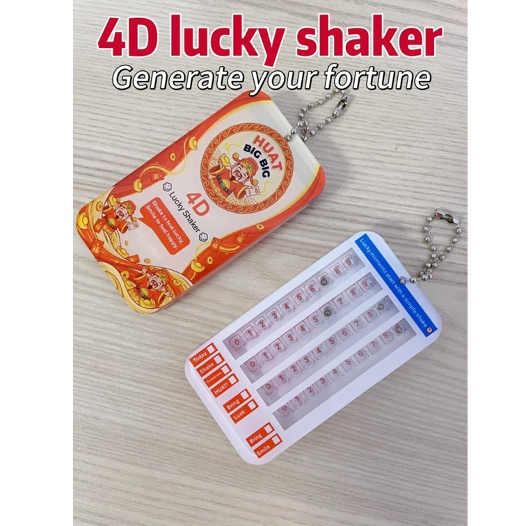 4D shaker keychain lucky keychain, Singapore 4D, lucky charm