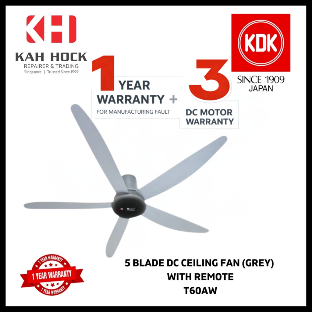 KDK T60AW DC MOTOR CEILING FAN - 1 YEAR MANUFACTURER WARRANTY | Shopee ...