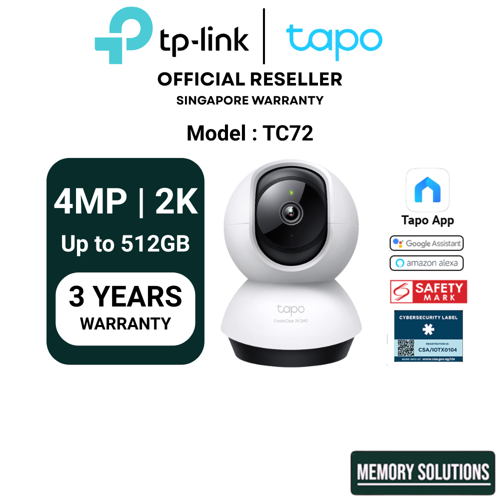 Tapo Camera TP-Link TC72 Camera 4MP 2K WIFI Pan Tilt Camera | Shopee ...