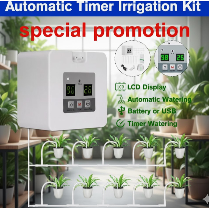 [SG Stock] Automatic Drip Irrigation Kit with Timer - DIY 10M Hose for ...