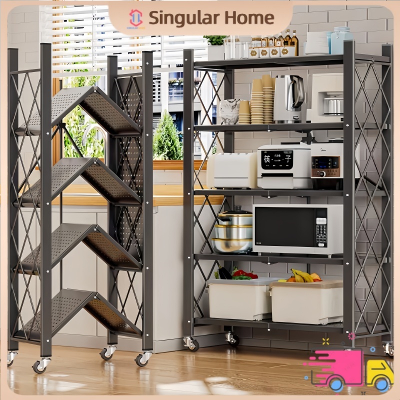 No installation Home Folding storage rack 2/ 3 / 4 foldable storage ...