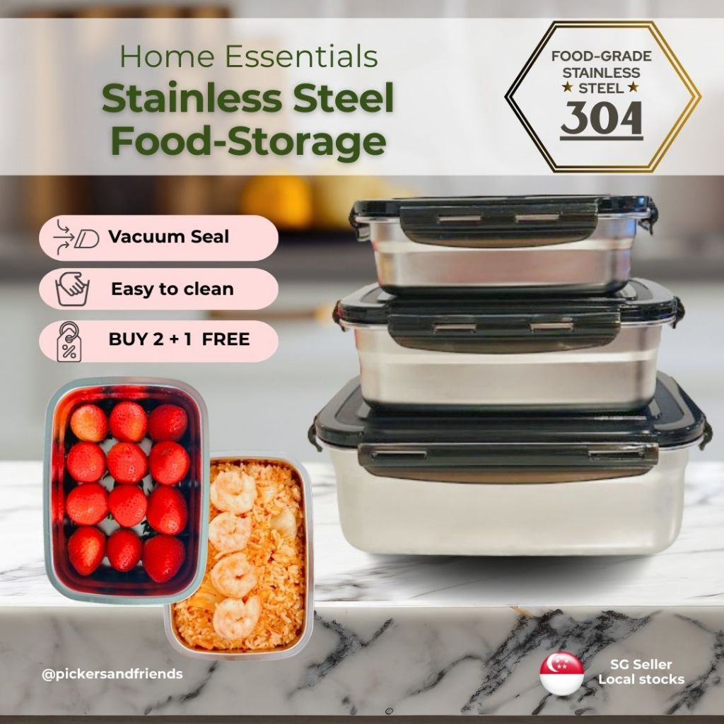 [SG Seller, Stocks] QUALITY CHECK, Stainless steel storage containers ...