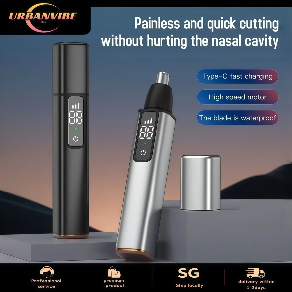 【SG Local Stock】Electric Nose Hair Trimmer LED Display USB Rechargeable ...