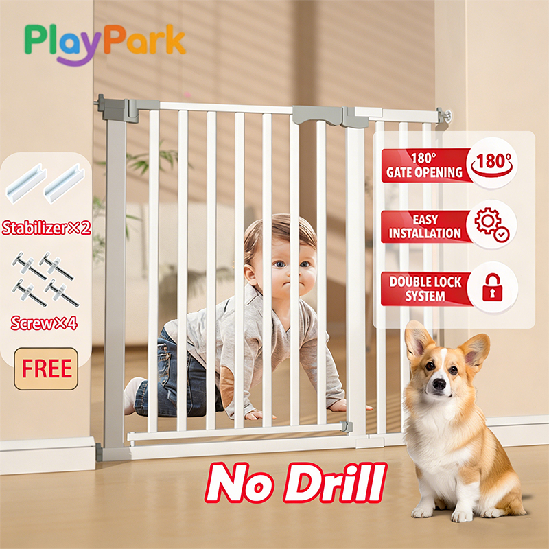Playpark Adjustable Baby Safety Gate Retractable Gate Auto Lock Fence ...