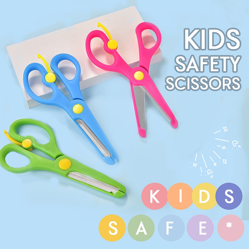 ️ SG LOCAL STOCK ️ Kids Scissors Safety Children Preschool Blunt Tip ...
