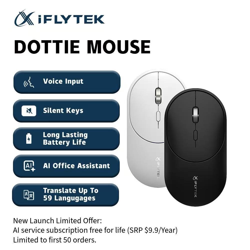 iFLYTEK Dottie Wireless M320 Mouse - Voice Transcription/ AI Writing ...