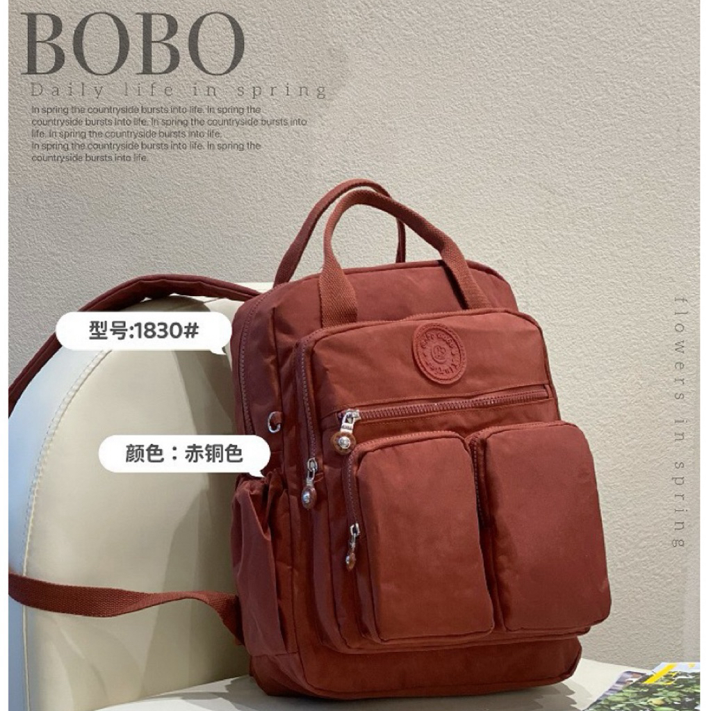 Bobo Japanese casual backpack lightweight nylon multi-pocket waterproof ...