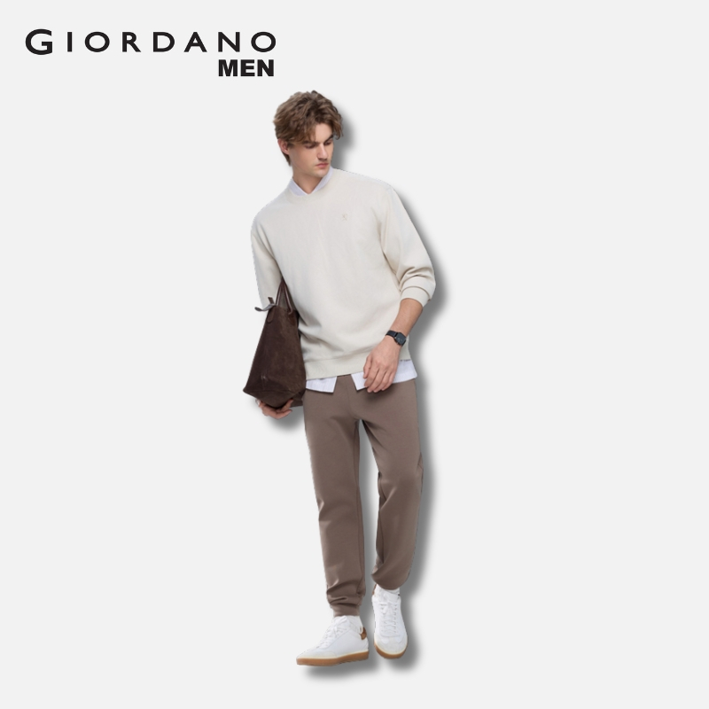 Giordano Men Air Double Knit Interlock Mid Rise Slim Tapered Knit ...