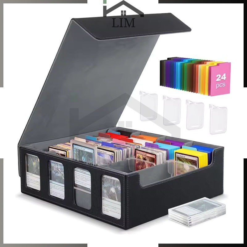 PU Leather Card storage box Magnetic closure graded card storage case ...