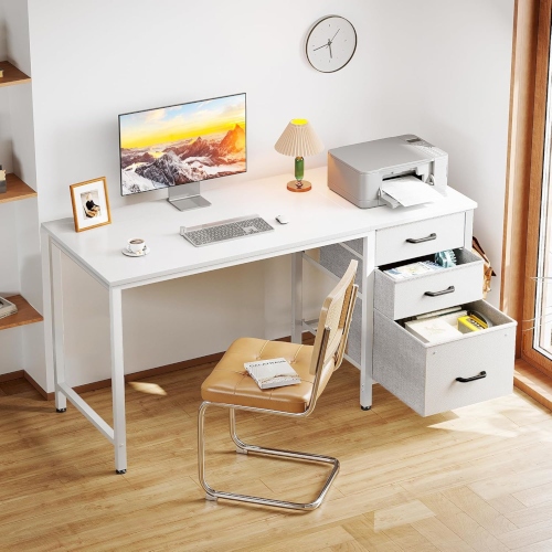 OffiGo 120CM Computer Desk with Drawers Reversible Office Desk with ...