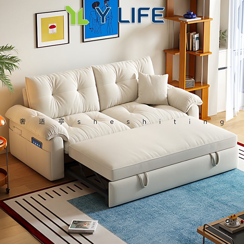 YLIFE Foldable Telescopic Sofa Bed for Single / Double use with Storage ...