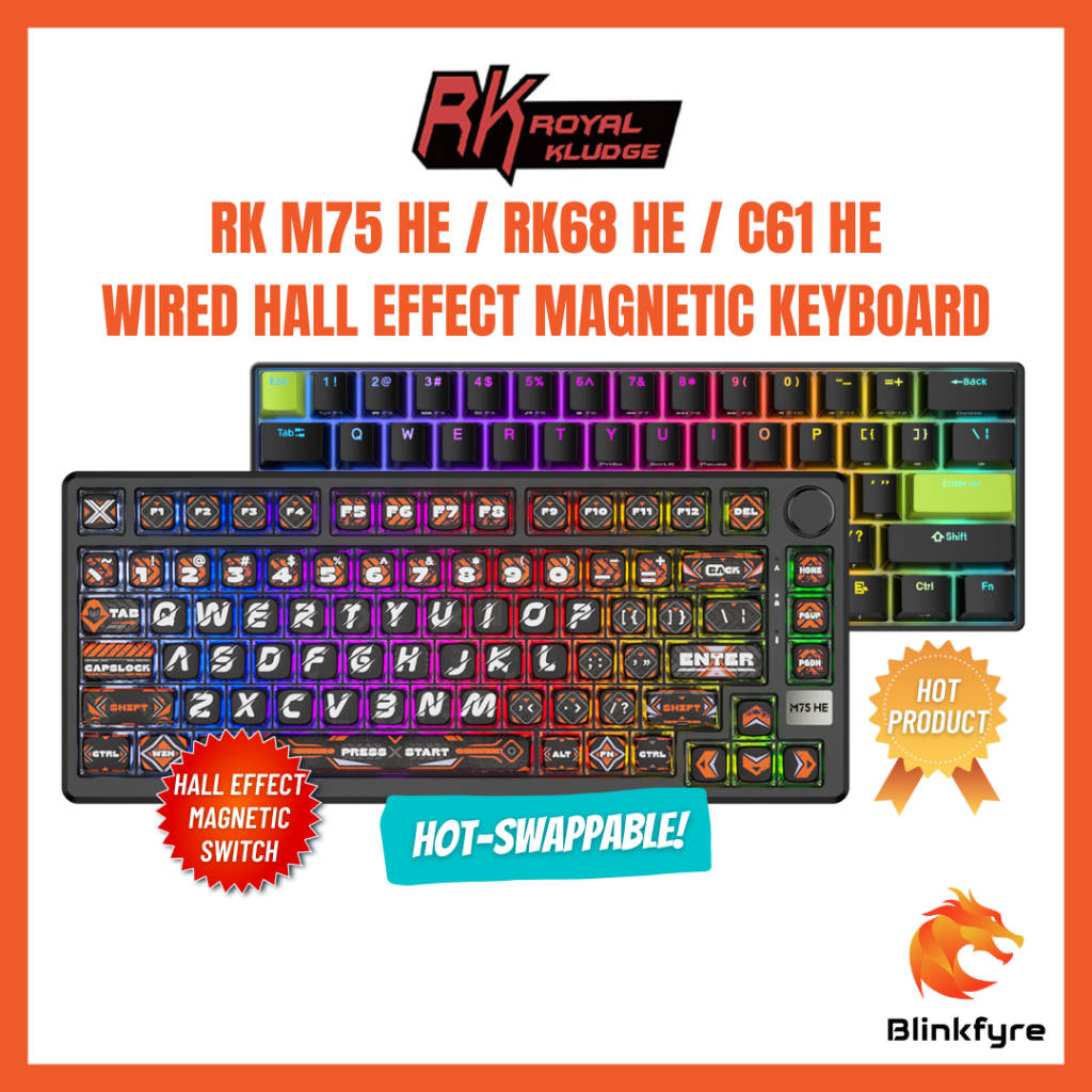 Royal Kludge RK M75 HE / RK68 HE / C61 HE Hall Effect Magnetic Keyboard ...