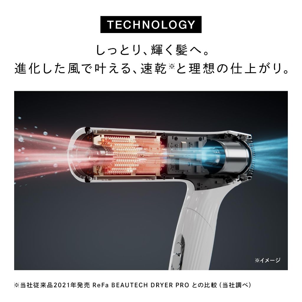 ReFa BEAUTECH DRYER SMART W Hair Dryer – Compact & Foldable
