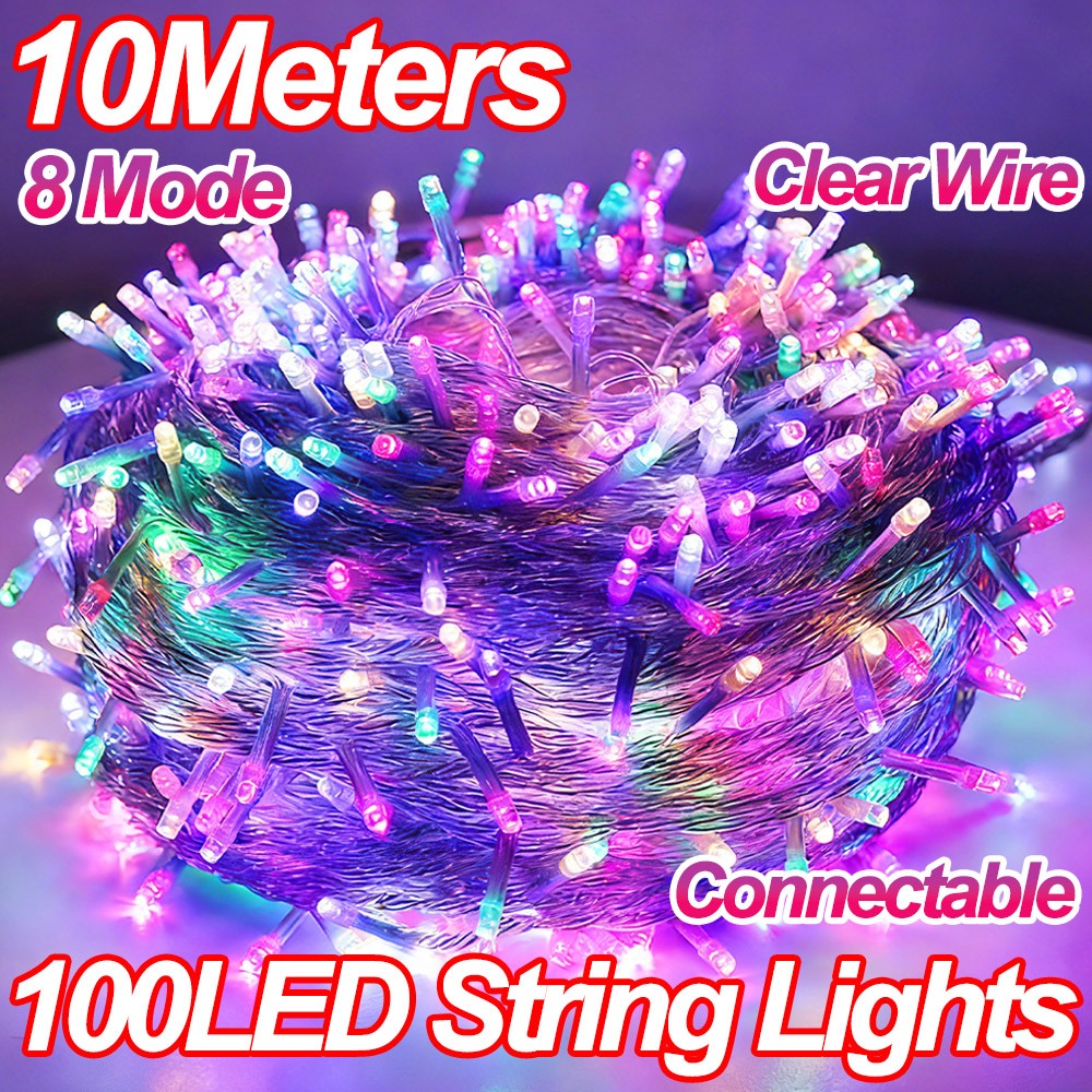 Hari Raya Lights 10m 100LED LED Fairy Lights 8modes Warm&Color Light ...