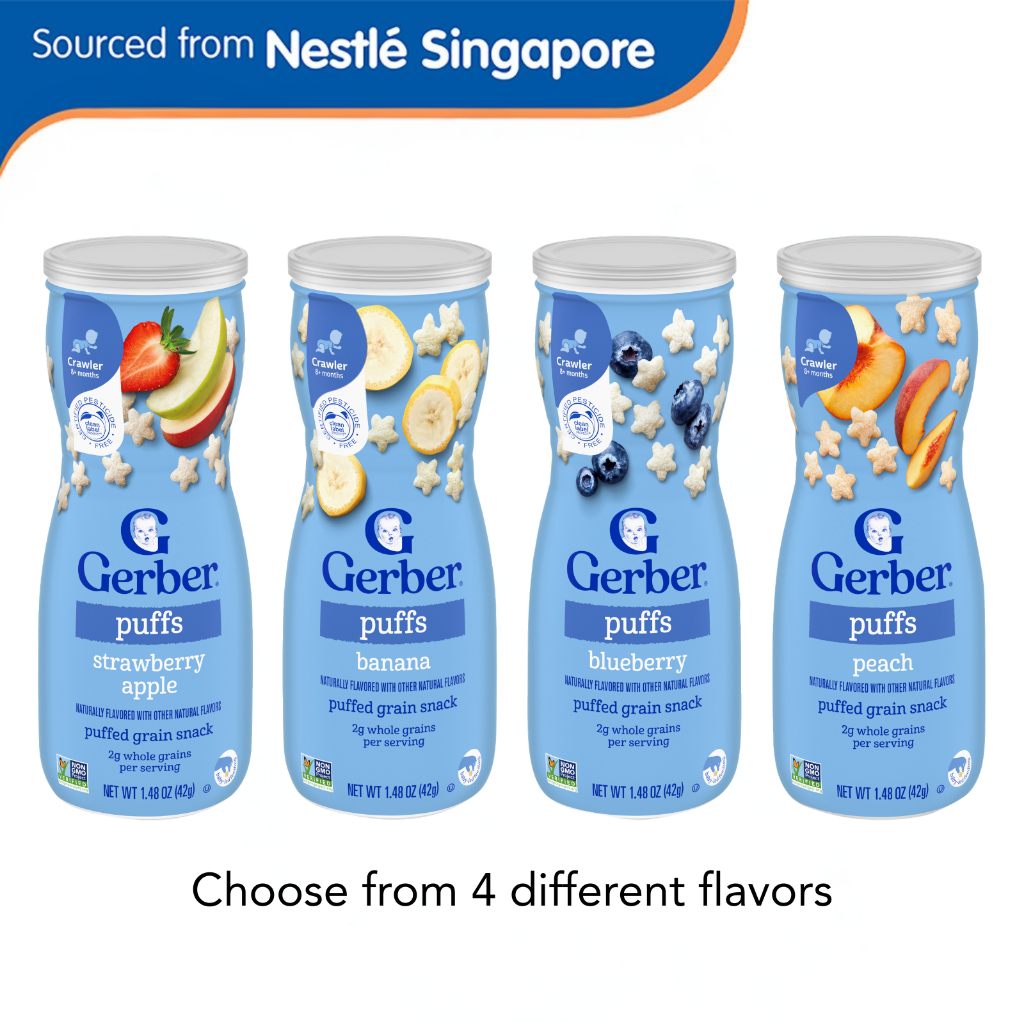 Gerber Puffs Grain Baby Snack Assorted (42g) | Shopee Singapore