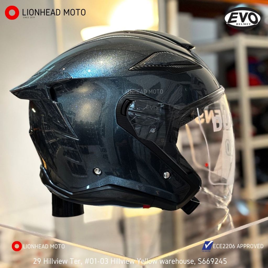 EVO RS10 MOTORCYCLE HELMET SUNVISOR ECE 2206 APPROVED SG SELLER