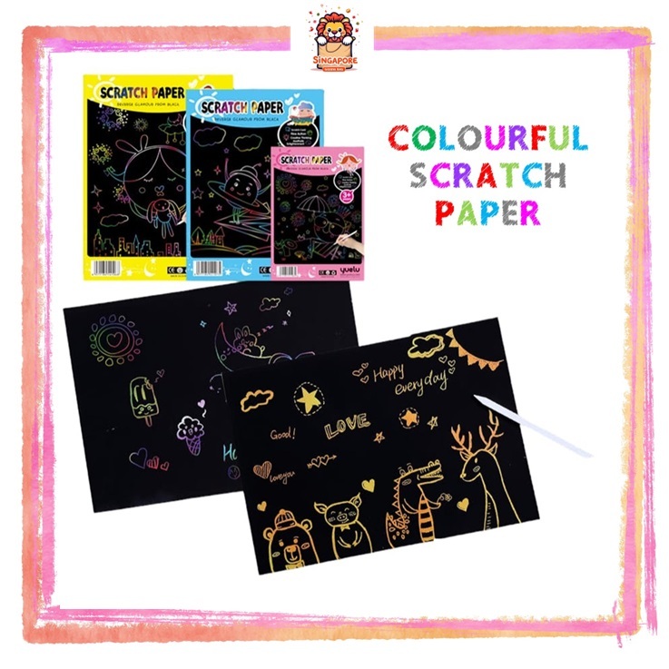 10 PCS Scratch Paper l Scratch Card Book l Drawing Paper Art and Craft ...