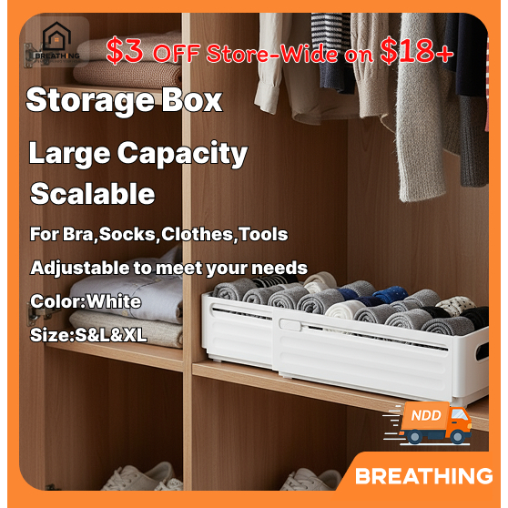 Adjustable Expandable Storage Box Organizer Cabinet Drawer Stackable ...