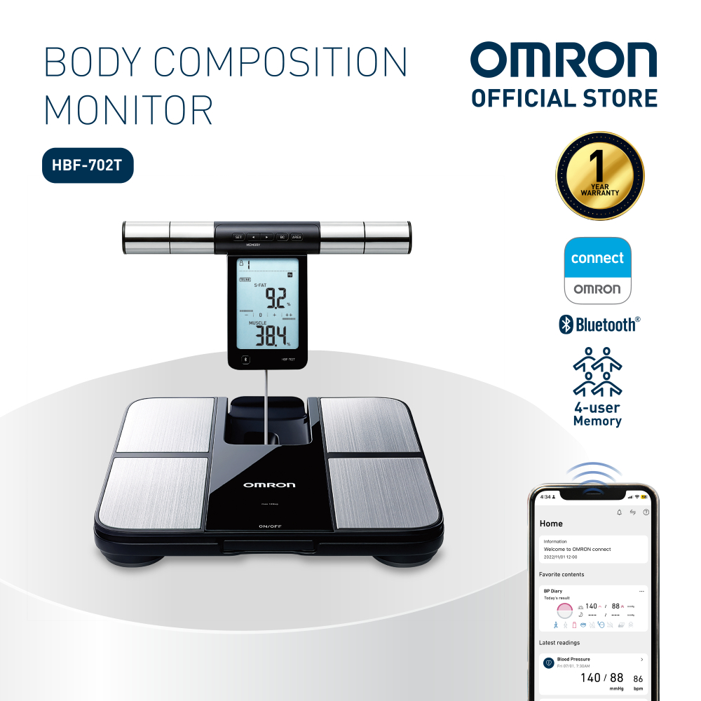 OMRON Body Composition Monitor HBF-702T [1 year warranty] | Shopee