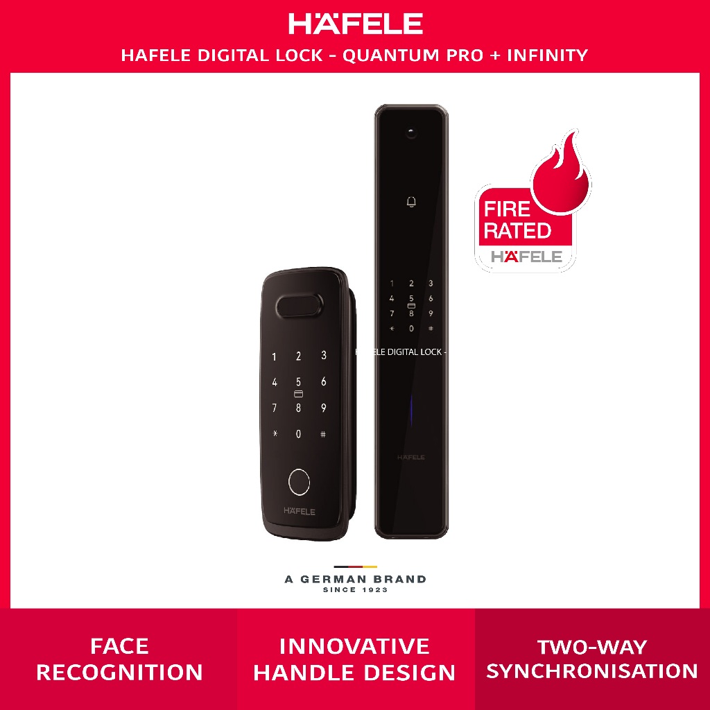 Free Installation | Hafele Smart Digital Lock Bundle for Main Door ...