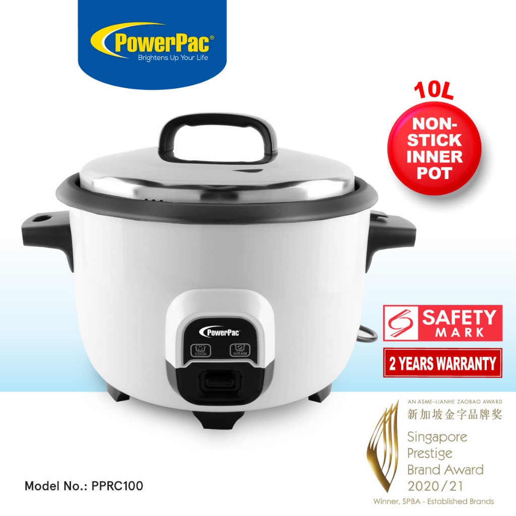 PowerPac Rice Cooker, Commercial Rice Cooker, Big Rice Cooker 10L with ...