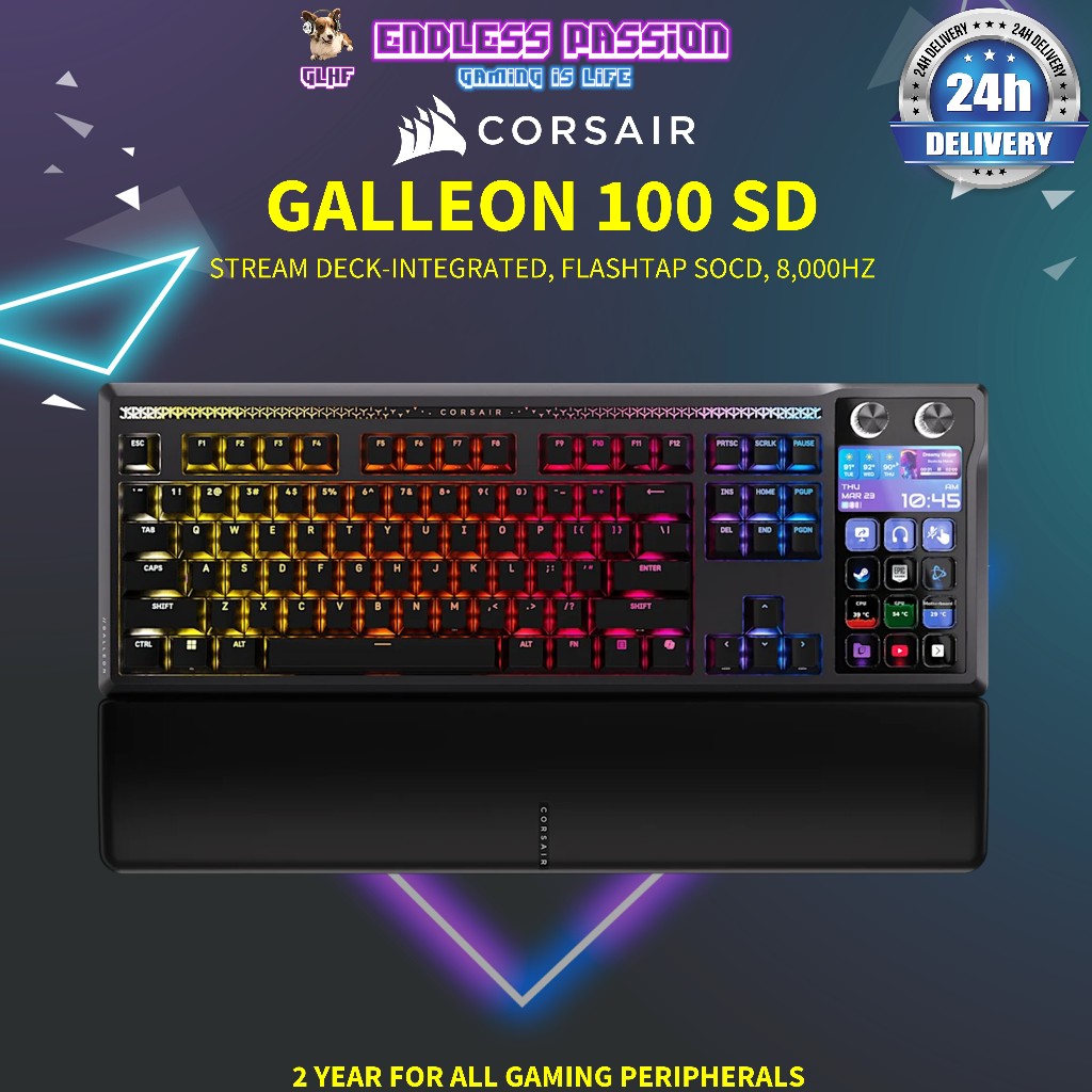 Corsair GALLEON 100 SD Stream Deck-Integrated Mechanical Keyboard ...