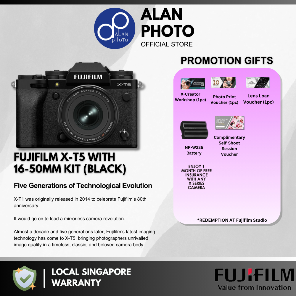 FUJIFILM X-T5 XT5 with 16-50mm | 40.2MP BSI Imaging Sensor | 6.2K