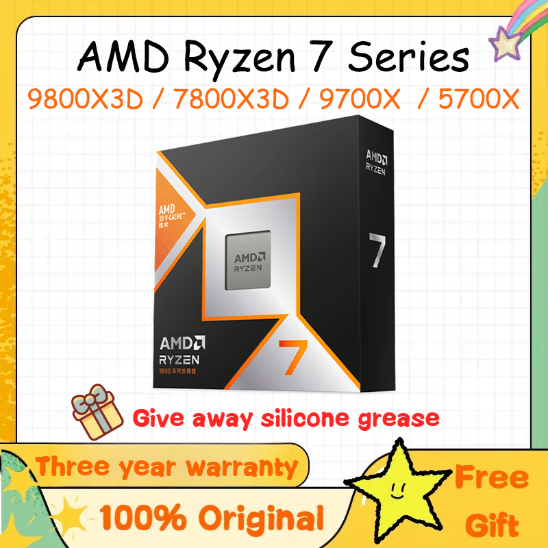 AMD Ryzen 7 9800X3D / 7800X3D / 9700X / 5700X CPU Processors