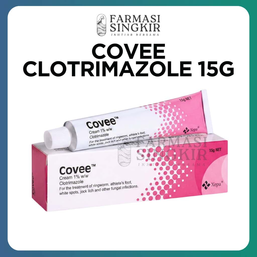 COVEE Clotrimazole 1% Cream 15g | Antifungal for Ringworm Tinea Jock ...