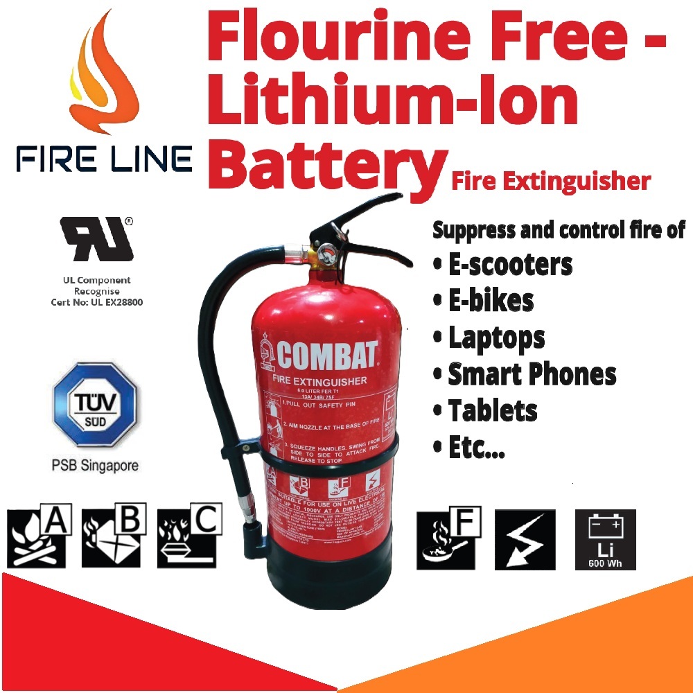 [SCDF ] 6L COMBAT Fire Extinguisher for Class A B C F and EV PMD Fires ...
