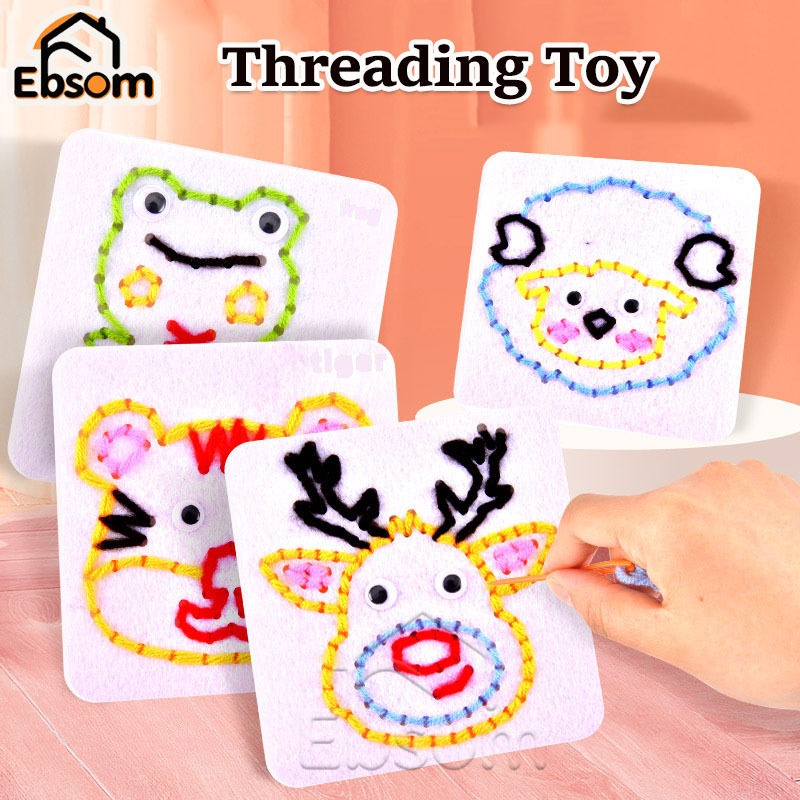 【SG】Kindergarten Threading Toy DIY Sewing Board Hand Sew Teaching Tool ...