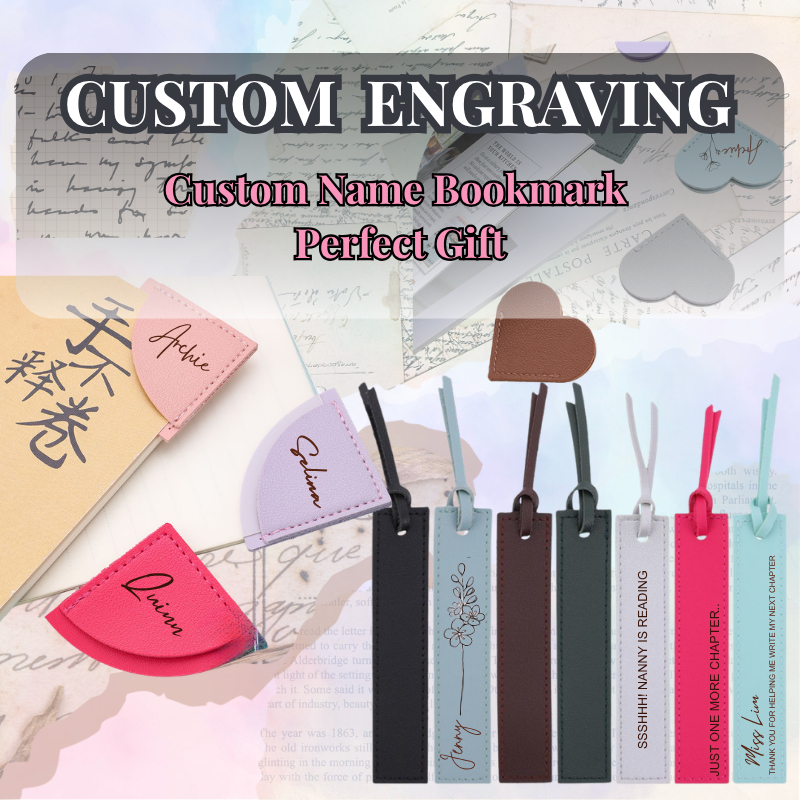 Custom Name Bookmark | Personalized Engraving Bookmark | PU Leather ...
