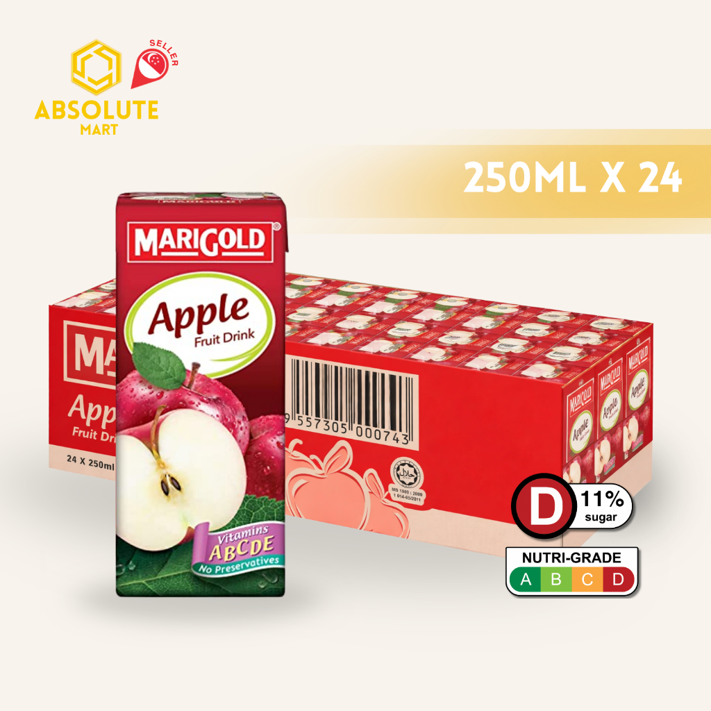 MARIGOLD Fruit Drink Apple 250ML X 24 (TETRA) | Shopee Singapore