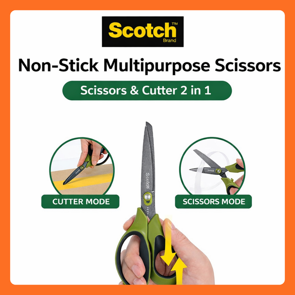 [Scotch] Non-Stick Unboxing Scissors & Cutter 2 in 1 | Shopee Singapore