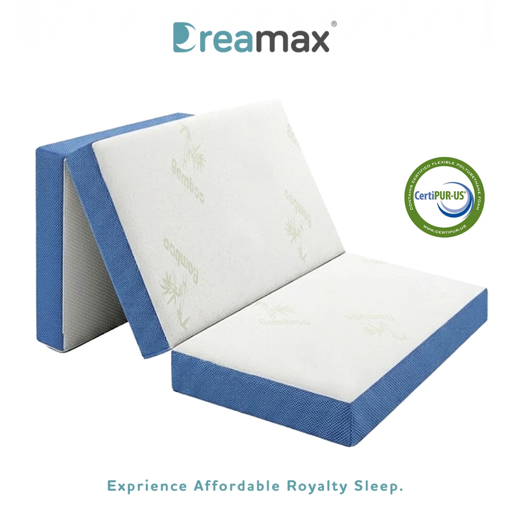 DREAMAX Vibeflex Trifold Bamboo Knitted Foam Mattress 4Inch Single Size ...