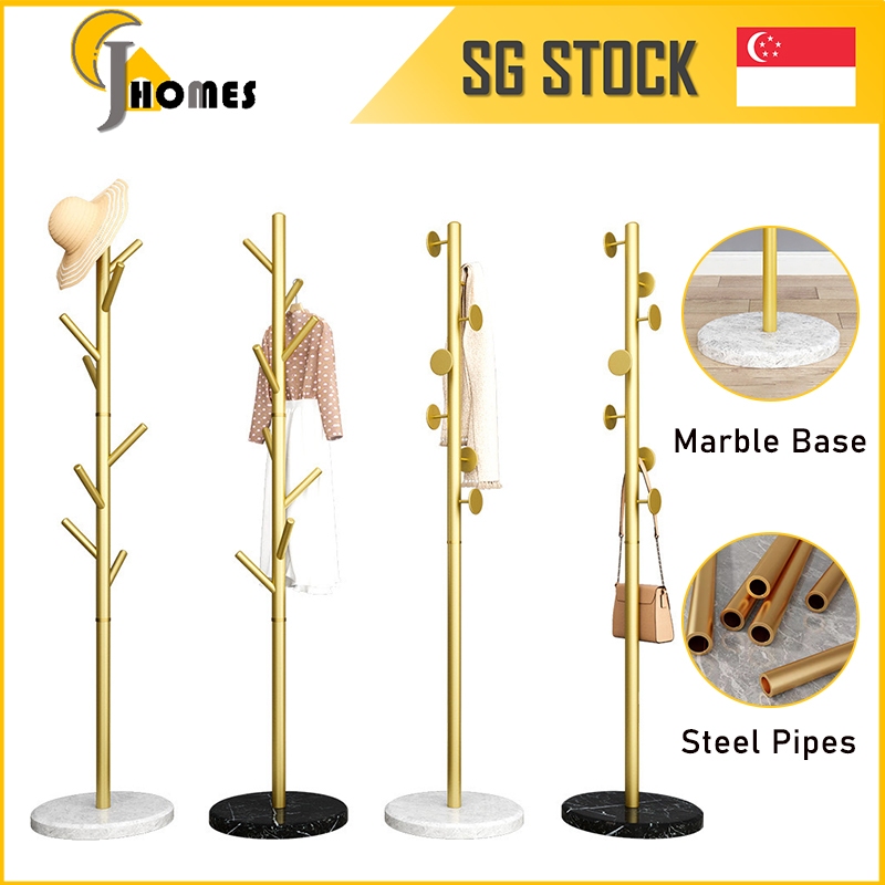 Pillar Clothes Rack Marble Clothes Hanger Stand Clothes Hooks Stainless ...