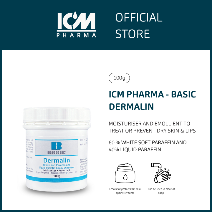 ICM Pharma Basic Dermalin Cream (60% White Soft Paraffin/ 40% Liquid ...