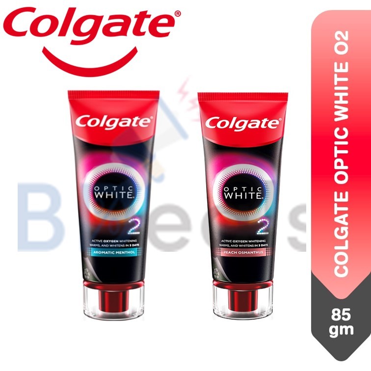 Colgate Optic White O2 85g Aromatic & Peach Menthol Toothpaste | Shopee ...