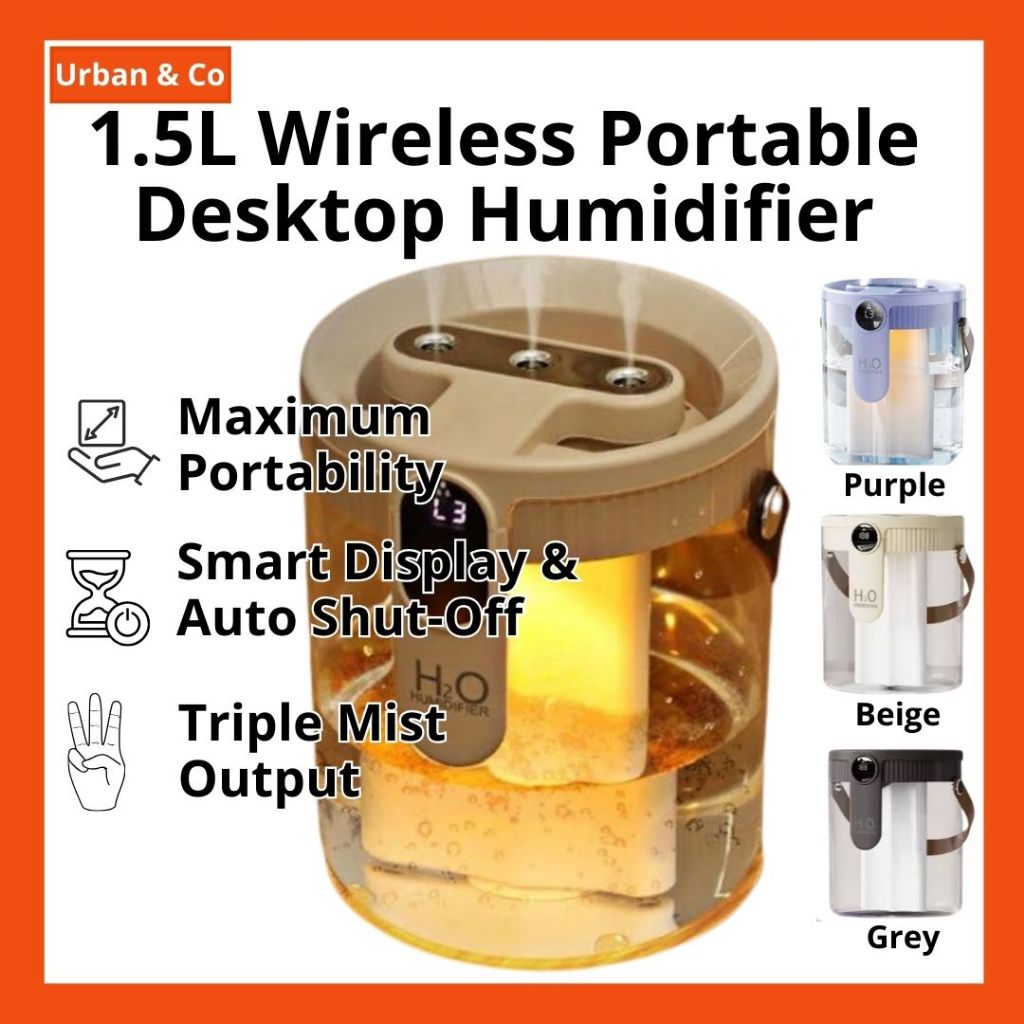[SG STOCK] 1.5L Wireless Humidifier | Triple Mist Portable Air Purifier ...