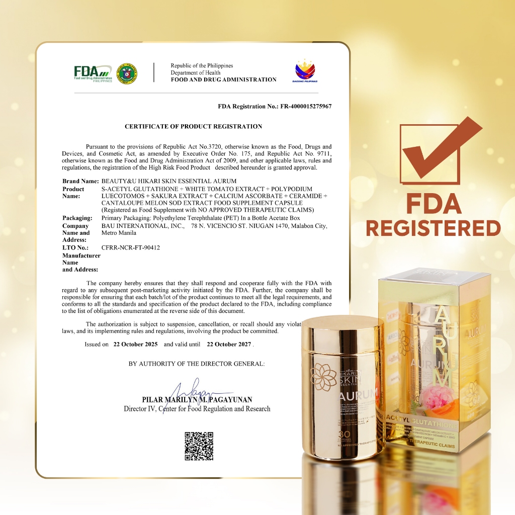 hikari aurum glutathione benefits Aurum: Advanced Wellness with S-Acetyl Shine brighter with Hikari Skin