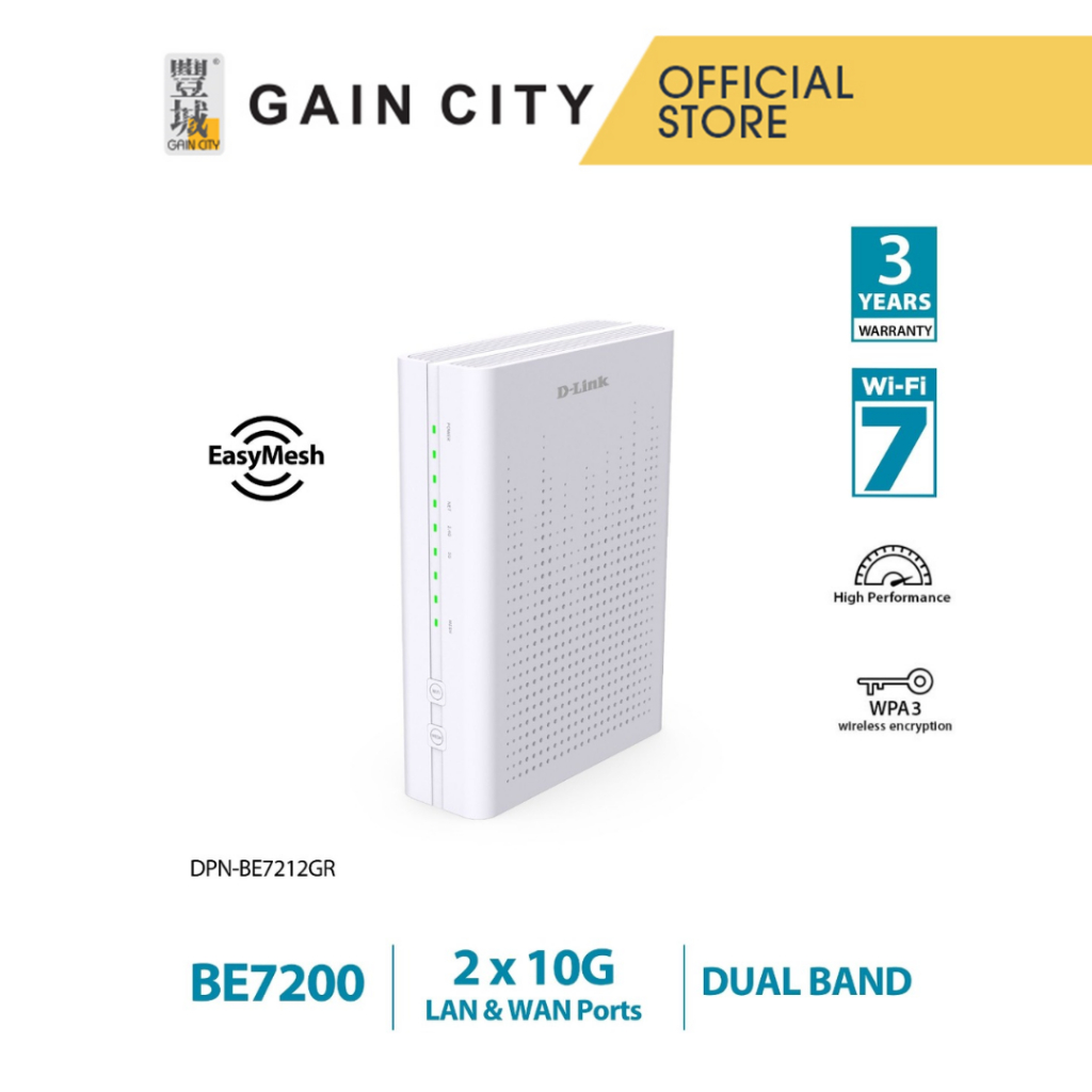 D-link Dpn-be7212gr Be7200g Wifi 7 Dual Band 10g Mesh Router | Shopee ...