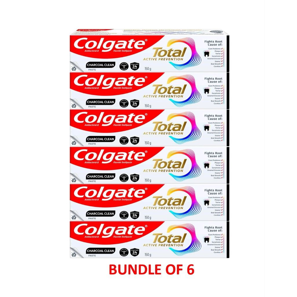 [BUNDLE OF 6] Colgate Total 150g Charcoal Clean | Shopee Singapore