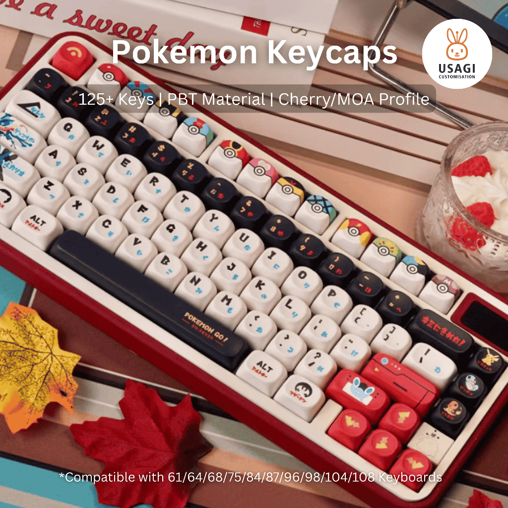 [SG Local Stock] Pokemon Keycaps | Cherry/MOA Profile | PBT Dye-Sub ...
