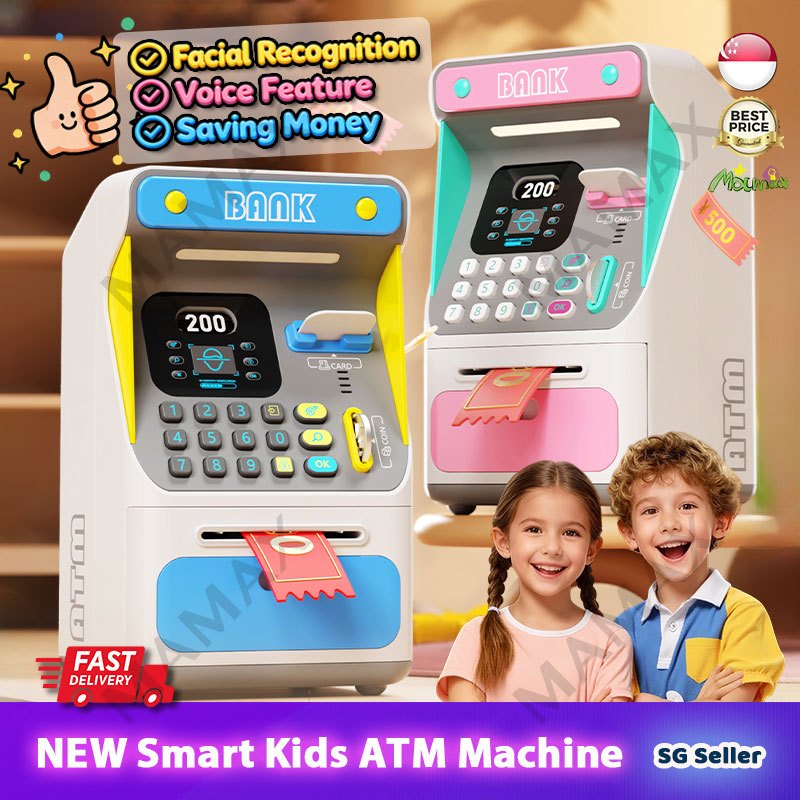 【SG Stock】Electronic Kids Smart ATM Machine Toy★Password Piggy Bank ...