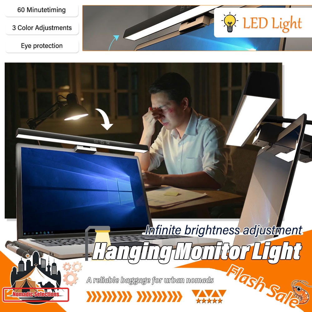 SG_In Stock> Hanging Monitor Light LED Light Desk USB Desk Lamps ...