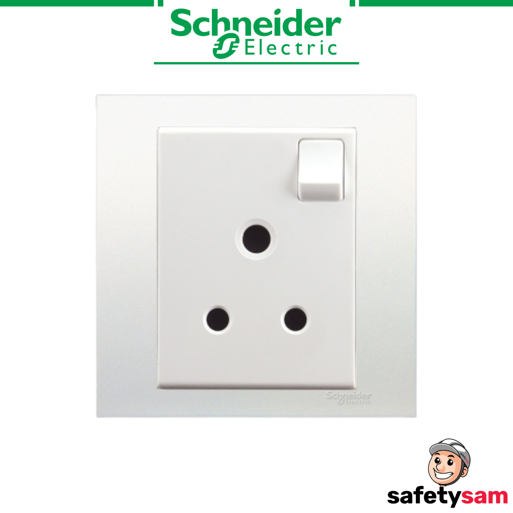 Schneider Vivace 15A 250V 1 Gang Switched Socket White KB15 2P E Wall ...