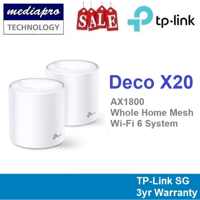 TP-LINK DECO X20 2-PACK AX1800 Whole Home Mesh Wi-Fi System ( Pack