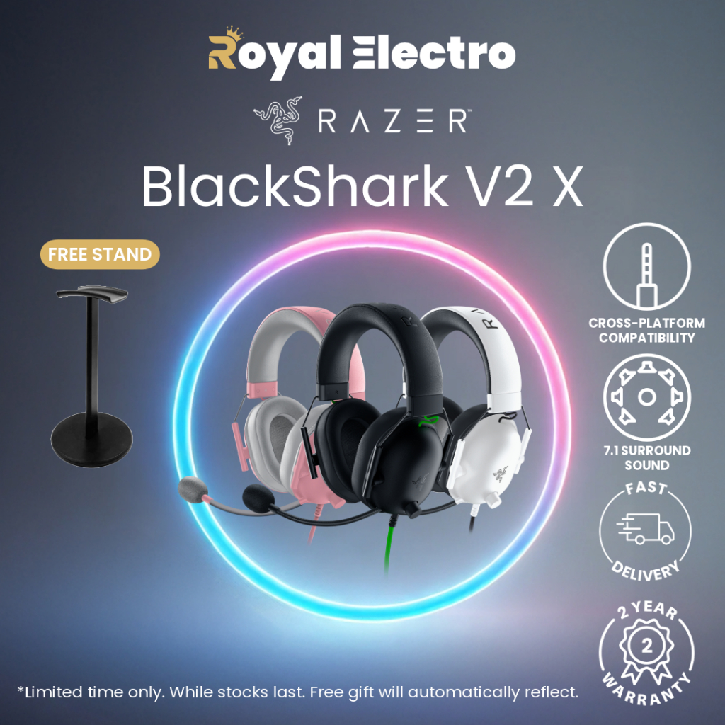 Razer BlackShark V2 X — Multi-platform wired esports headset with
